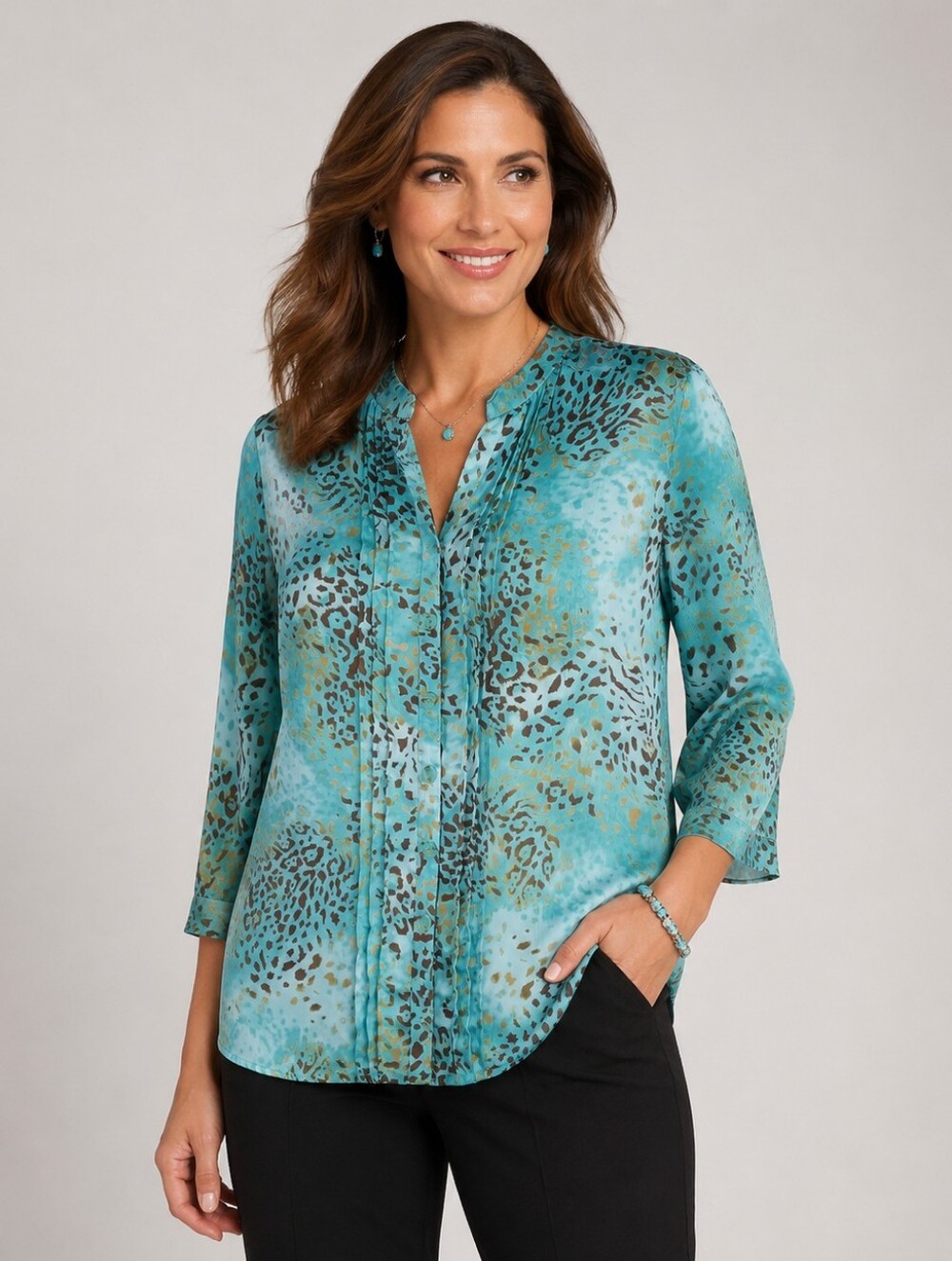 Drapers & Damon's Button-Down Turqouise    Top